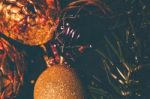 Christmas Ornaments Background Stock Photo