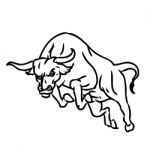 Freehand Sketch Illustration Of Charging Bull Stock Photo