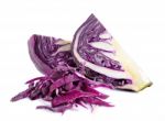 Sliced Red Cabbage Isolated On The White Stock Photo