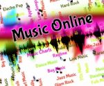 Music Online Shows World Wide Web And Harmonies Stock Photo