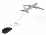 Online Flights Represents World Wide Web And Aeroplane Stock Photo