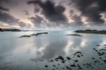 The Sunsets In The Sea Of The Coasts And Beaches Of Galicia And Asturias  Stock Photo