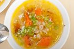 Syrian Barley Broth Soup Aleppo Style Stock Photo