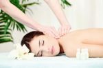 Woman On Neck Massage Stock Photo