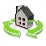 House Icon Shows Home Flipping Stock Photo