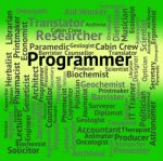 Programmer Job Representing Text Word And Programming Stock Photo