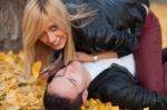 Young Couple In Park Stock Photo