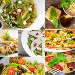 Healthy And Tasty Italian Food Collage Stock Photo