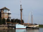 Faversham, Kent/uk - March 29 : Boats Moored On The Swale In Fav Stock Photo