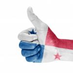 Panama Flag On Hand Stock Photo