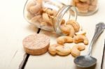 Cashew Nuts On A Glass Jar Stock Photo