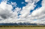 Scenic View Of The Grand Teton National Park Stock Photo