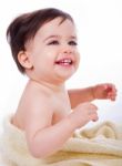 Cute Baby Smiling Stock Photo