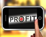 Profit On Smartphone Shows Aimed Progress Stock Photo