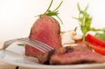 Beef Filet Mignon Grilled With Vegetables Stock Photo