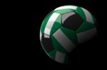 Nigeria Soccer Ball On Dark Background Stock Photo