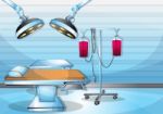 Cartoon  Illustration Interior Surgery Operation Room With Separated Layers Stock Photo