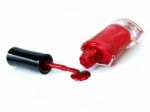 Scarlet Nail Varnish Stock Photo