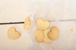 Heart Shaped Shortbread Valentine Cookies Stock Photo