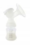 Breast Pump With Bottle On White Background Stock Photo