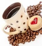 Heart And Coffee Means Brew Barista And Seed Stock Photo