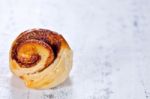 Fresh Cinnamon Roll Stock Photo