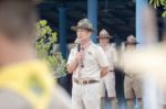 Student 11-12 Years Old, Scout Assembly, Teepangkorn Scout Camp In Samut Sakhon Thailand Stock Photo