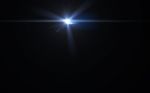 Digital Lens Flare With Sun Burst In Black Background Stock Photo