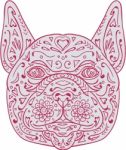 French Bulldog Head Front Mandala Stock Photo