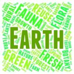 Earth Word Cloud Indicating Go Green And Eco-friendly Stock Photo