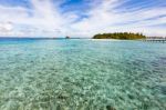 Panoramic View Of Moofushi Atoll, Maldives, Indian Ocean Stock Photo