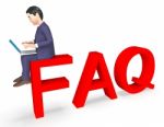 Character Faq Shows Frequently Asked Questions And Advice 3d Ren Stock Photo