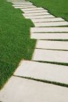 Serpentine Pathway Stones On A Park Lawn (concept) Stock Photo