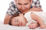 Loving Father And His Baby Stock Photo