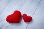 Two Red Hearts Stock Photo