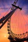 London Eye Silhouette Stock Photo