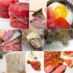 High Protein Food Collection Collage Stock Photo