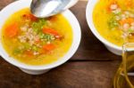 Syrian Barley Broth Soup Aleppo Style Stock Photo