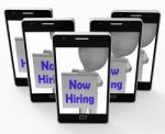 Now Hiring Smartphone Shows Recruitment And Job Opening Stock Photo