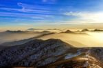 Peak Of Deogyusan Mountains In Winter,south Korea. Winter Landscape Stock Photo