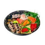 Take Away Sushi Express On Plastic Tray Stock Photo