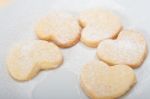 Heart Shaped Shortbread Valentine Cookies Stock Photo