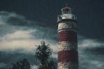 Cape Moreton Lighthouse On The North Part Of Moreton Island. Abstract Lighting Stock Photo