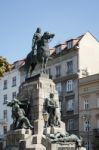 Grunwald Statue In Krakow Stock Photo