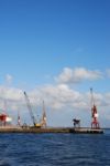 Shipyard In Lisbon Stock Photo