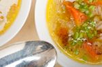 Syrian Barley Broth Soup Aleppo Style Stock Photo