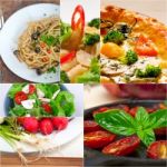 Healthy Vegetarian Vegan Food Collage Stock Photo