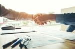 Business Startup People Colleagues Shaking Hands Meting Planning Stock Photo