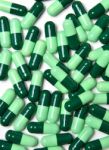 Group Of Green Capsule Medicine Stock Photo