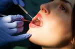 Young Girl Having Dental Check Up Stock Photo